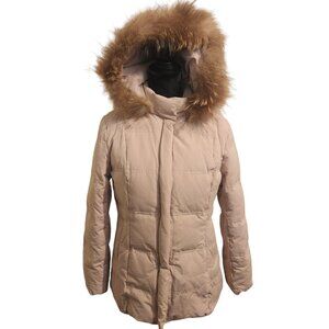 Beautiful Light Pink Multi Mix Quilted Coat With Fur Trim Hood